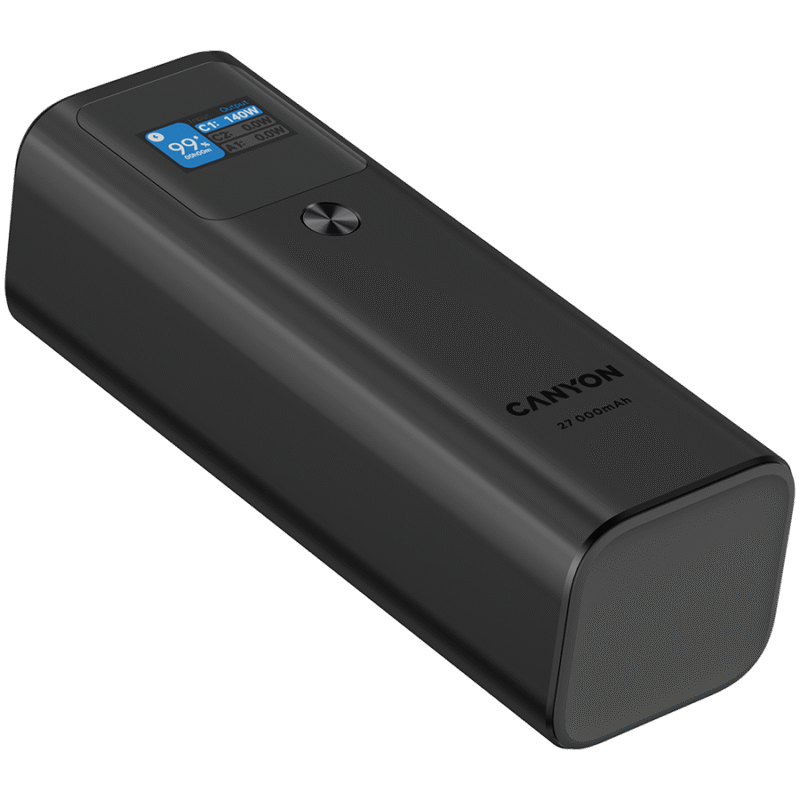CANYON Powerbank PB-2010 TFT 27000 mAh 97,2Wh PD140W QC 3.0 Grafitowy - obrazek 4