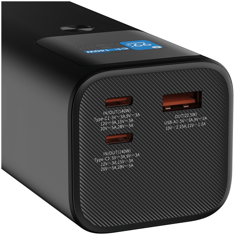 CANYON Powerbank PB-2010 TFT 27000 mAh 97,2Wh PD140W QC 3.0 Grafitowy - obrazek 5