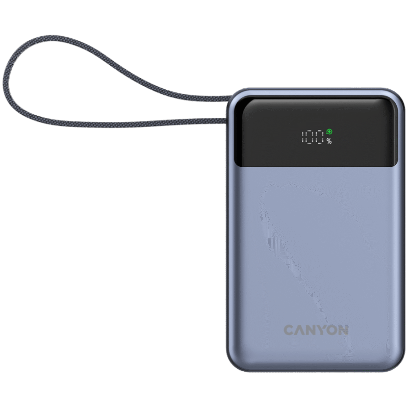 CANYON Powerbank OnPower 600 z kablami 20000 mAh PD65W Grafitowy - obrazek 2