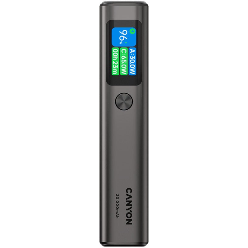CANYON Powerbank OnPower 230 TFT 20000 mAh PD130W Grafitowy