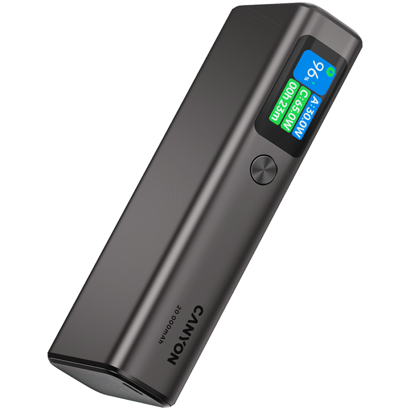CANYON Powerbank OnPower 230 TFT 20000 mAh PD130W Grafitowy - obrazek 4
