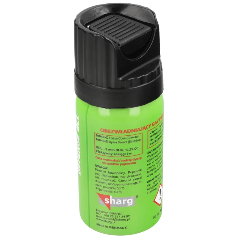 Gaz pieprzowy Sharg Defence Green Gel 2mln 40ml - obrazek 2