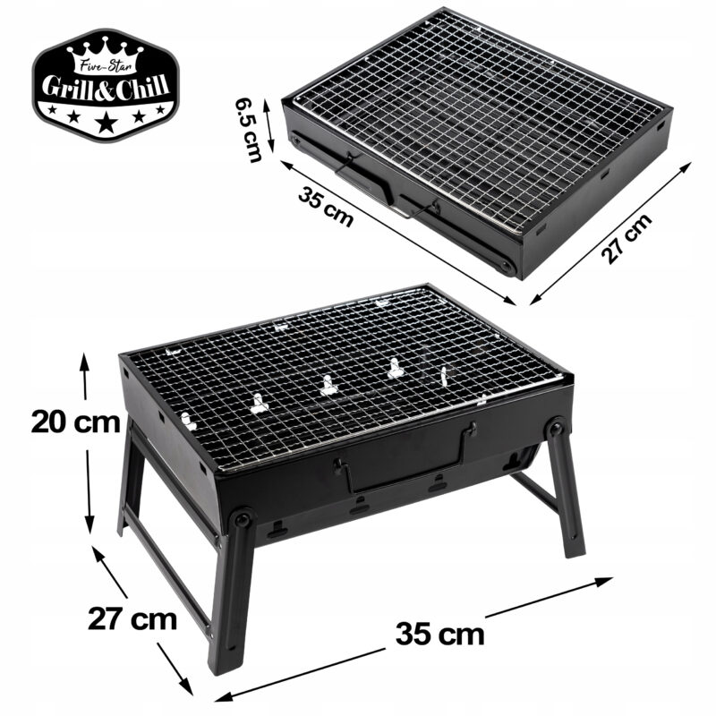 GRILL TURYSTYCZNY SKŁADANY 35x27cm - RUSZT GRILL&CHILL - obrazek 2